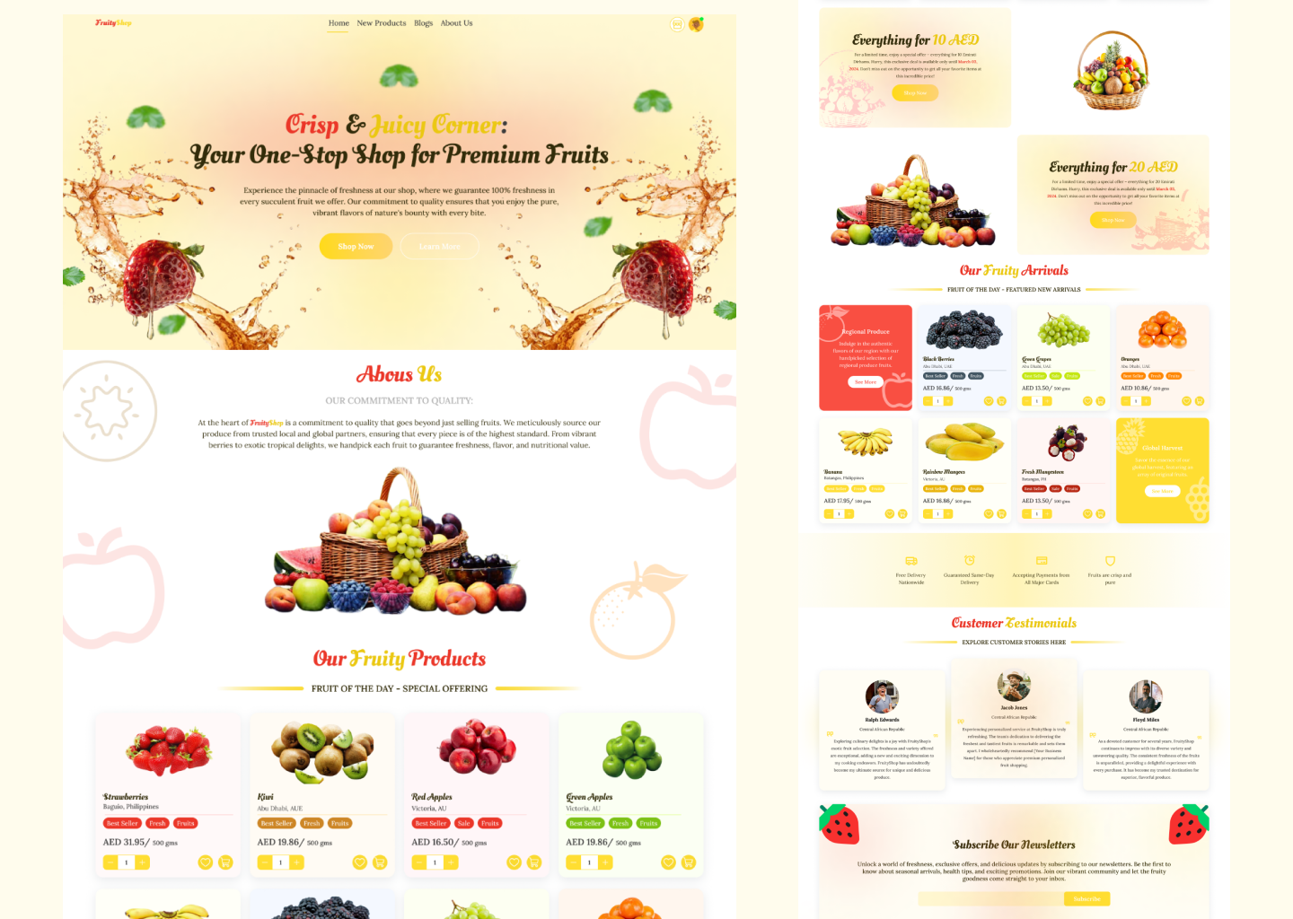 fruit landing page